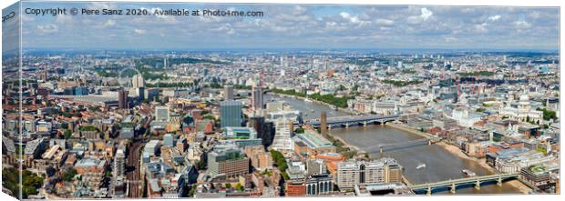  River Thames  panorama in London. Panaroma view from top of Shard Tower, the tallest building in Europe. Canvas Print by Pere Sanz