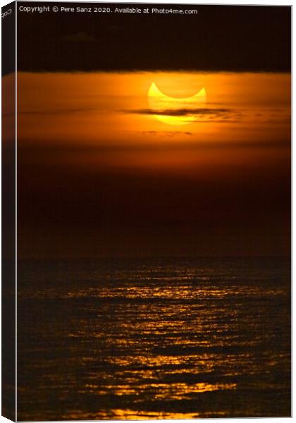 Catalonia - January 4: Partial solar eclipse durin Canvas Print by Pere Sanz