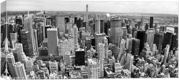 Manhattan Panoramic Aerial View Canvas Print by Pere Sanz