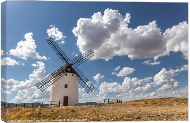 Tradicional Windmill in Ojos Negros, Teruel, Spain Canvas Print by Pere Sanz