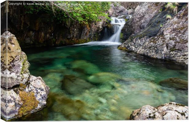 Emerald Green waters of Ritson Force Canvas Print by Kevin Winter