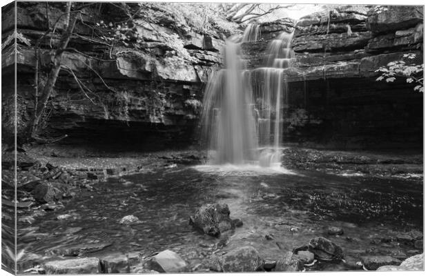 Summerhill force in Black and White Canvas Print by Kevin Winter