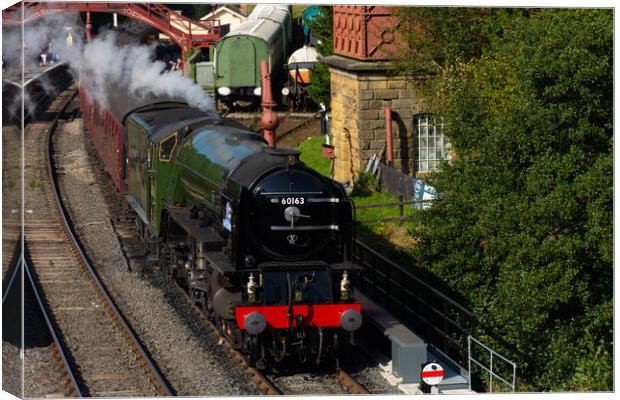 Tornado leaving Goathland station Canvas Print by Kevin Winter