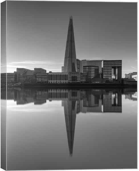 Shard by the Thames in Black and White Canvas Print by Kevin Winter