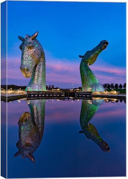 Green Kelpies Canvas Print by Kevin Winter