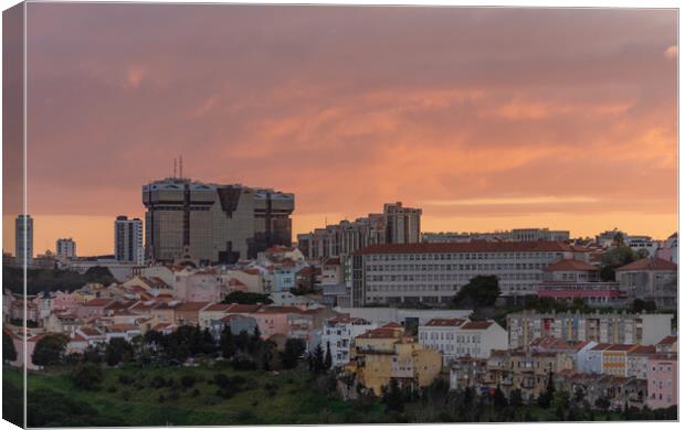 Roof tops of Lisbon Canvas Print by Kevin Winter