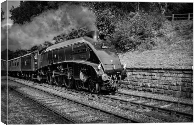 Sir Nigel Gresley steam train steaming in to Goath Canvas Print by Kevin Winter