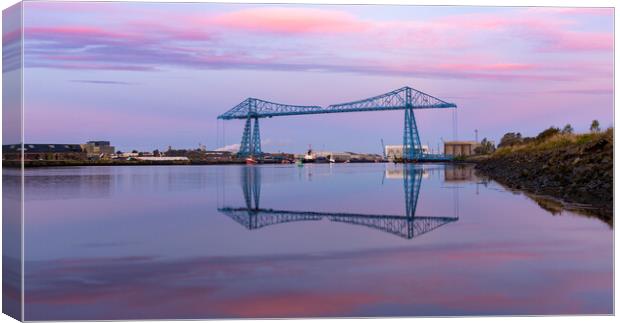 Tees Transporter reflections Canvas Print by Kevin Winter