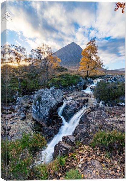Glen etive waterfall Canvas Print by Kevin Winter