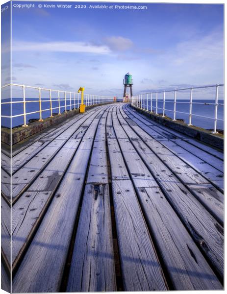 West Pier frosty sunrise Canvas Print by Kevin Winter