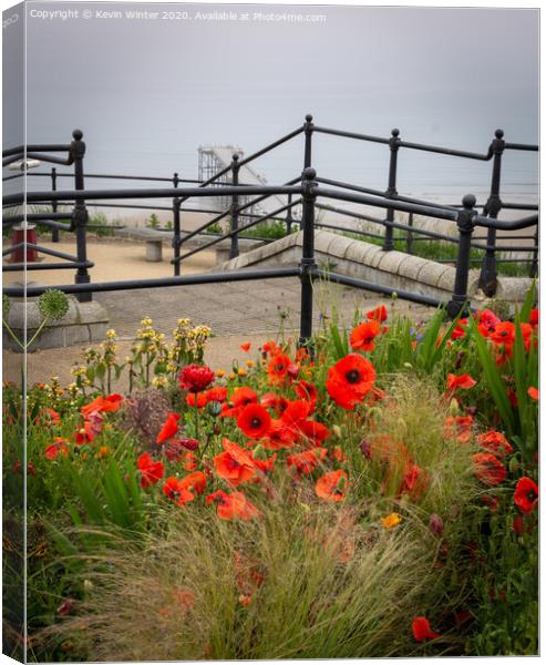 Saltburn Poppies Canvas Print by Kevin Winter