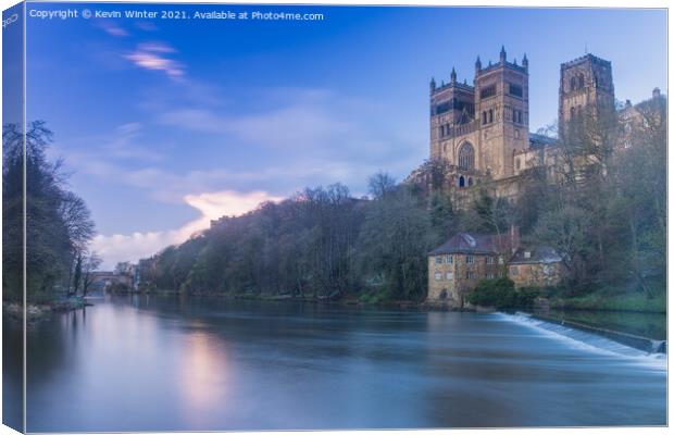Durham Cathedral over the River Wear Canvas Print by Kevin Winter