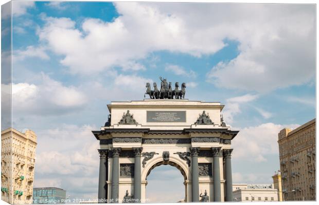 Triumphal Arch of Moscow gate in Moscow Canvas Print by Sanga Park