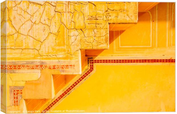 Yellow wall at Nahargarh Fort Canvas Print by Sanga Park