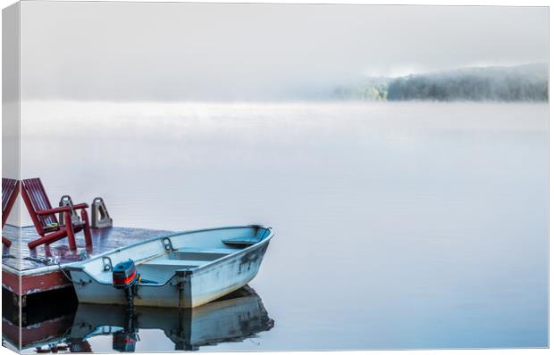  Summer Awakening - Morning Mist Dockside II Canvas Print by Blok Photo 