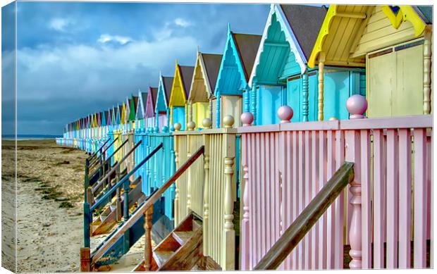 Pastel Beach Huts  Canvas Print by Alistair Duncombe