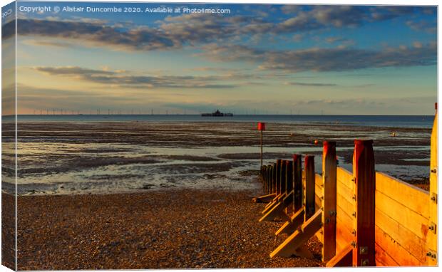 Derelict Herne Pier  Canvas Print by Alistair Duncombe