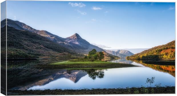 Reflection on Loch Leven Canvas Print by Roger Daniel