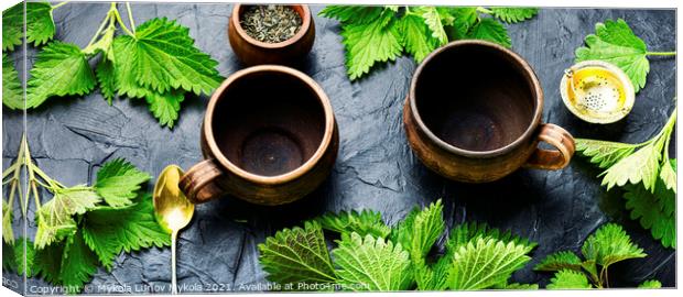 Herbal tea with nettle Canvas Print by Mykola Lunov Mykola