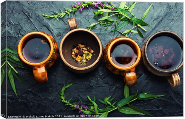 Aromatic fireweed tea,fresh willow herb Canvas Print by Mykola Lunov Mykola