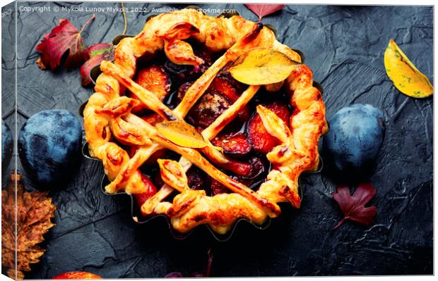 Autumn pies with fruits Canvas Print by Mykola Lunov Mykola