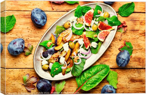 Vitamin autumn salad with fruit and herbs Canvas Print by Mykola Lunov Mykola