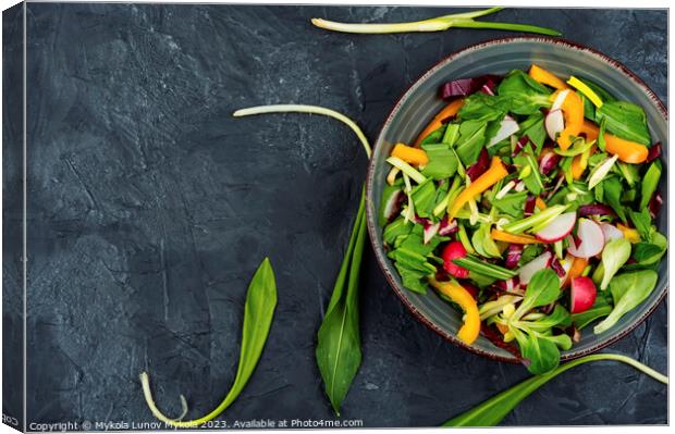 Vegetable vitamin salad with wild garlic Canvas Print by Mykola Lunov Mykola