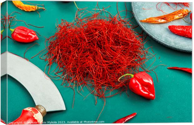 Hot red pepper spice. Canvas Print by Mykola Lunov Mykola