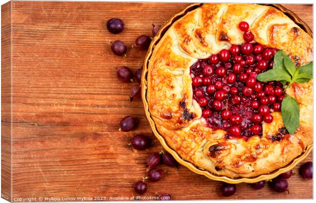 Open summer pie with berries. Canvas Print by Mykola Lunov Mykola