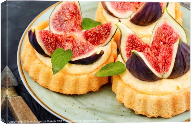 Delicious mini tartlet with figs. Canvas Print by Mykola Lunov Mykola