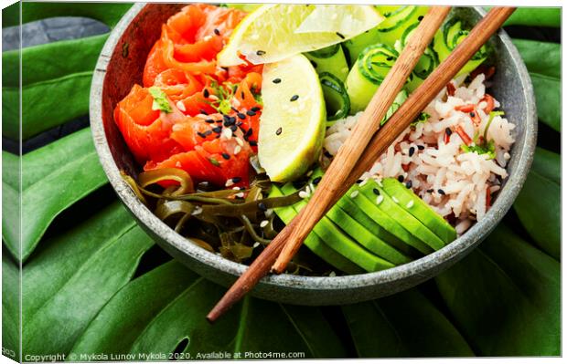 Hawaiian poke bowl Canvas Print by Mykola Lunov Mykola