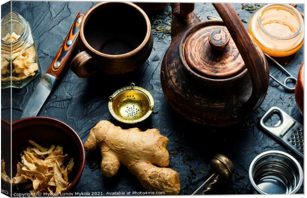 Healing tea with ginger Canvas Print by Mykola Lunov Mykola