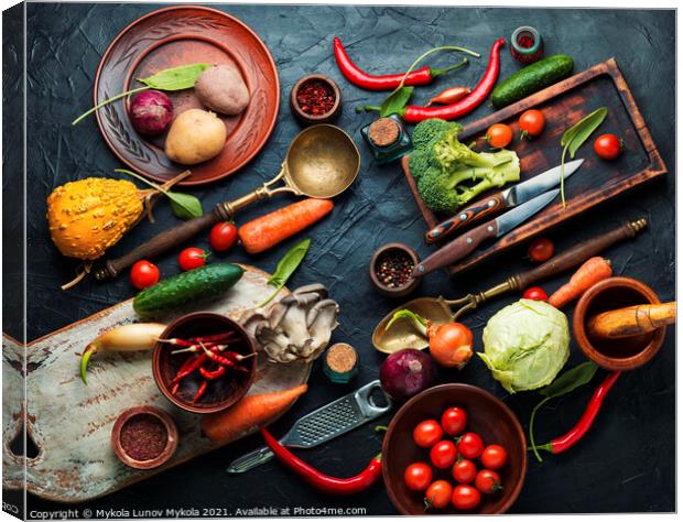 Assortment of fresh vegetables Canvas Print by Mykola Lunov Mykola
