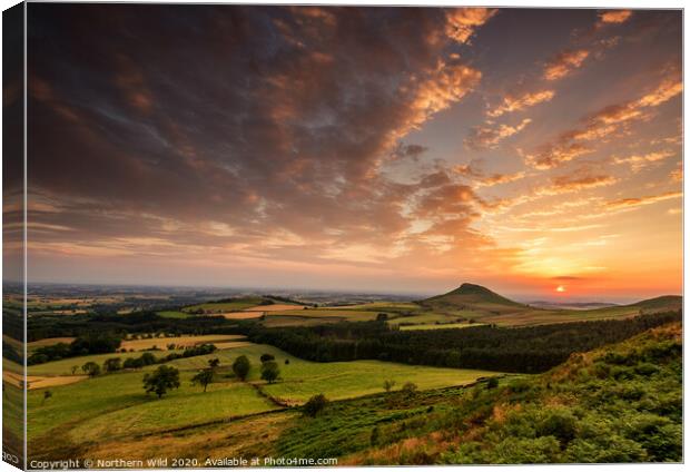 Roseberry Topping Sunset Canvas Print by Northern Wild