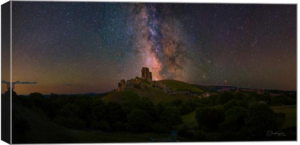 Corfe Castle by Night Canvas Print by Daniel Socha