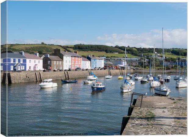 Aberaeron Harbour West Wales Canvas Print by chris hyde