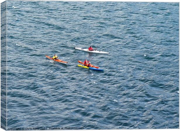 Kayaking in Iceland Canvas Print by chris hyde