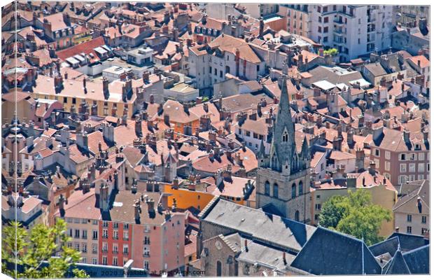 Rooftops Grenoble Canvas Print by chris hyde