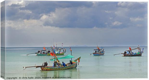 Fishing Boats in Kho Samui Canvas Print by chris hyde