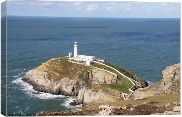 South Stack Light House Canvas Print by chris hyde