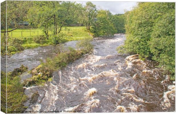 River Conway in Spate Canvas Print by chris hyde