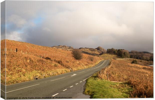 Capel Curig Highway Canvas Print by chris hyde