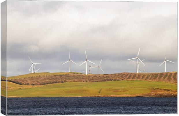 Wind Turbines Denbigh Moors Canvas Print by chris hyde