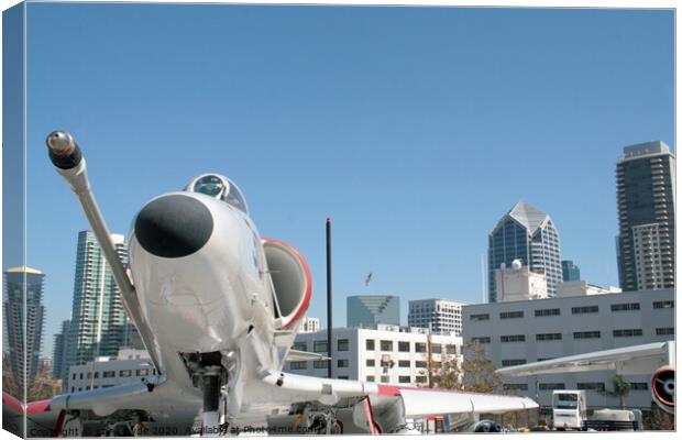 A4 Skywhawk USS Midway Canvas Print by chris hyde