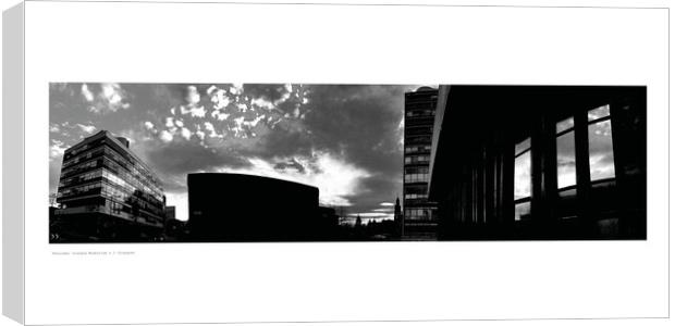 Panorama: Glasgow Modernism x 3  Canvas Print by Michael Angus