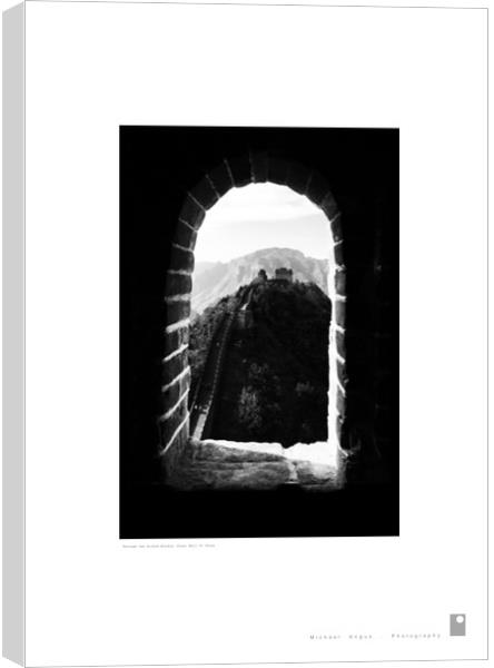 Through Arched Window (China’s Great Wall) Canvas Print by Michael Angus