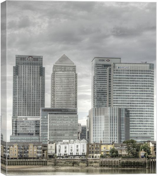 Docklands Canary Wharf HDR Canvas Print by David French