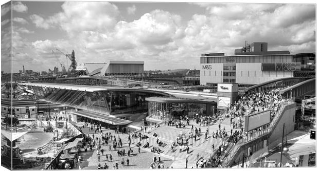 Westfield Shopping City BW Canvas Print by David French