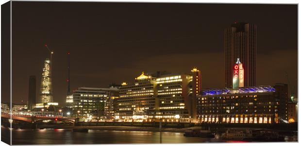 Night Oxo Tower skyline Canvas Print by David French