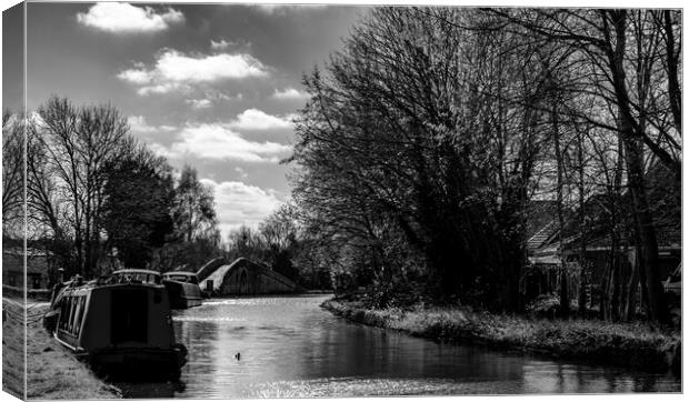 Leeds to Liverpool Canal Rufford Canvas Print by David French